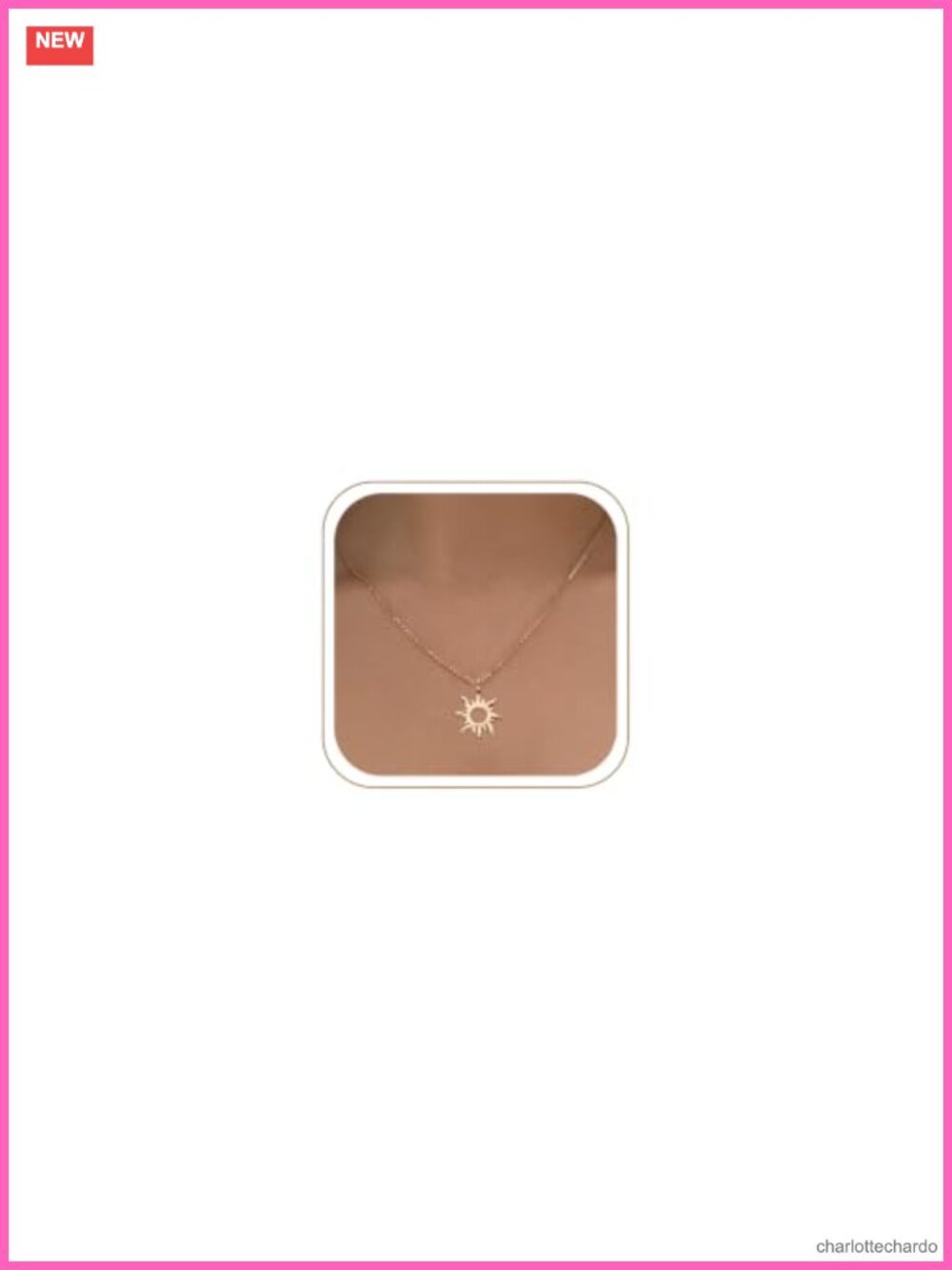 Gold Plated Sun Pendant Necklace 17 Inch Layered Charm Gift for Women